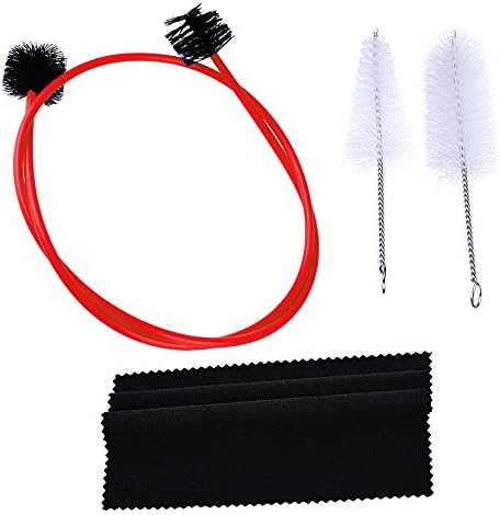 Tuloka Trumpet Cleaning Kit, Set of 3, Trumpet Horn Care Flexible Brush Mouthpiece Brush Valve Brush, Red
