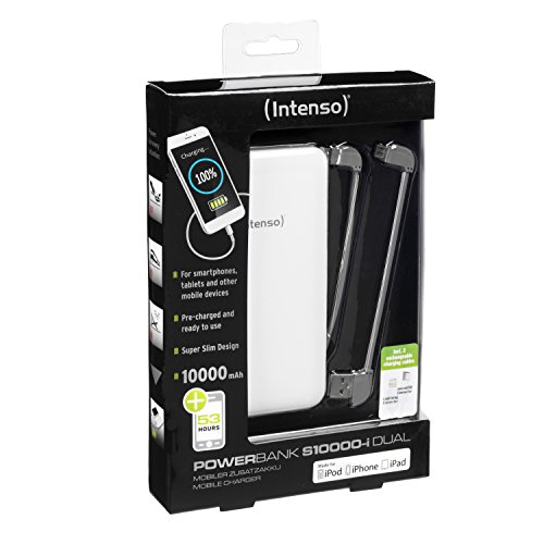 Intenso 7335532 Powerbank S10000-i Dual Slim externes Ladegerät (10000mAh, für Smartphone/Tablet PC/MP3 Player/Digitalkamera/Apple iPhone/iPad) inkl. Apple Lightning Kabel weiß - 6