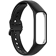 TECHONTO Soft Silicone Watch Band with Secure Buckle Compatible for Samsung Galaxy Fit E Fitness Watch(R375)[Not For Any Other Models]