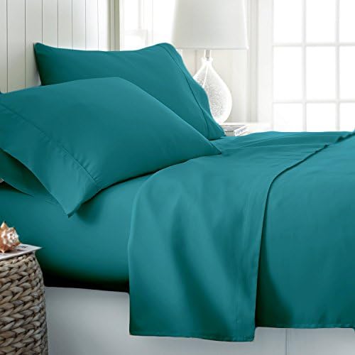 Jasmin Elinor 100% EGYPTIAN COTTON 200 THREAD COUNT HOTEL QUALITY PILLOW CASE PAIR (Housewife Pillowcase, Teal)