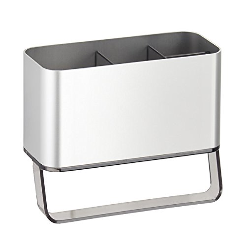 mDesign Duschkorb selbstklebend – praktisches Duschregal – ohne Bohren montieren – Duschablage aus Aluminium für sämtliches Duschzubehör (z.B. Shampooflaschen) – mit Handtuchstange - 6