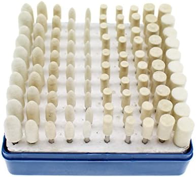 Multifunctional Wool Felt Mandrel Mounted Grinding Polishing Accessories Attachment Set - Fit Dremel-1/8 Inch Shank（100Pcs）