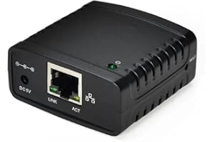 Eoslcusmvl Server di Stampa USB 2.0 LRP Condividi Una Rete LAN Ethernet Stampanti Adattatore di Alimentazione HUB USB Server di Stampa 100 Mbps Spina UE