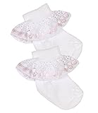 BabyPrem Premature Baby Frilly Lace Socks White Pink 3-10lb Size 0-2.5