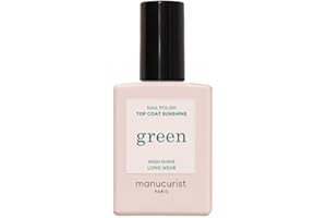 MANUCURIST • Top Coat Sunshine Green • Vegan Top Coat • 9-Free • Hasta un 69% de ingredientes de origen orgánico • Made in France • Frasco de 15ml