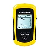 Idioma: ingles JVSISM FF1108-1 Alarma de sonda portatil Buscador de Peces Sonda de Eco 0.7-100M Sensor de Profundidad del Sensor de transductor # B3 Amarillo
