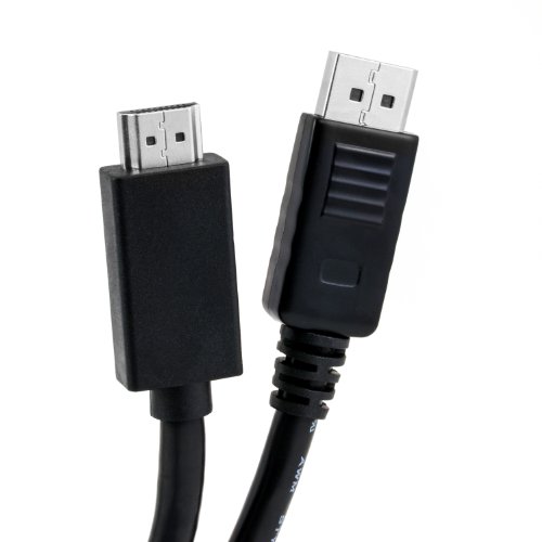 2m Full HD Premium Displayport (DP) auf HDMI Kabel High Speed inkl. Audio-Übertragung | 1080p | Displayport (Stecker M) zu HDMI (Stecker A) | zertifiziert | Apple und PC