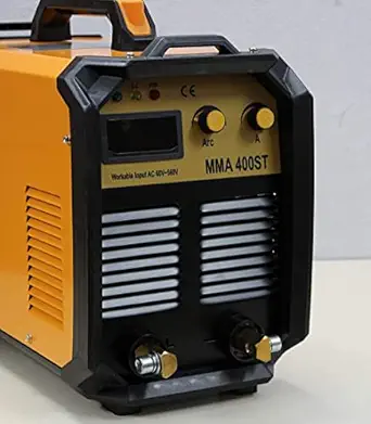 Divine Marketing Hitech ARC Inverter Welding Machine MMA 400ST (Single/Two/Three Phase) Orange, 400 AMP Heavy Duty phase 1/2/3, for Professional use