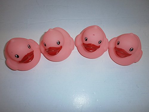 4 Badeenten Rosa ca. 6 cm groß Gummiente – Mitgebsel Tombola - 2