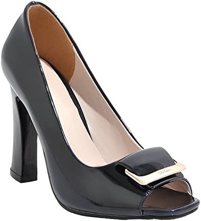 Mee Shoes Women's Sexy Party Peep Toe High Heel Court Shoes (2.5, Black)