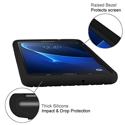 Fintie Samsung Galaxy Tab A 7.0 Hülle – [Bienenstock Serie] Leichte Rutschfeste Stoßfeste Silikon Schutzhülle Tasche Case Cover für Samsung GALAXY Tab A 7.0 SM-T280 / SM-T285 (7 Zoll) Tablet-PC, Schwarz - 4