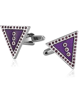 Epinki Herren Hemd Manschettenknöpfe Dreieck Cubic Zirkonia Lila Hochzeit Bräutigam Männer Geschenk