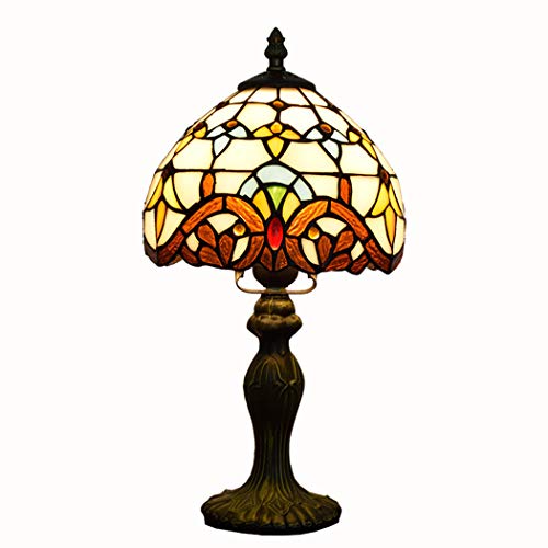 YJFFAN Tischlampe-Retro Tiffany 8-Zoll Gefärbte Glas Augenschutz Lampenschirme Schreibtisch Leuchten, Indoor-Beleuchtung Leselampe E27 (Glühbirnen Nicht Enthalten)