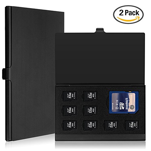SD Memory Card-Aluminium-Gehäuse, Senhai Micro SD Card Speicherschutzbehälter, 2 Pack – Schwarz - 2