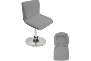 BTSKY, coprisedia elasticizzato grigio con rivestimento per schienale, per sedia girevole, sedia da pranzo, sgabello da bar, sedia da bar