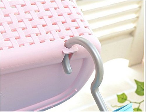 Yiliay Plastik Hängend Duschkorb Hängekorb Aufbewahrungsbox Haken Badkörbe Für Küche Badezimmer-Grau L - 7