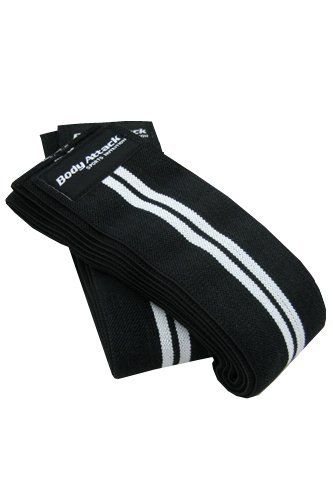 Preisvergleich Produktbild Body Attack Erwachsene Kniebandagen Trainingszubehör, Schwarz / Weiß, Unisex