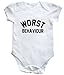 HippoWarehouse WORST BEHAVIOUR baby vest boys girls