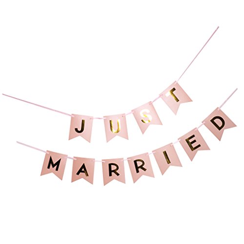 MagiDeal Schöne Wimpel Girlande “JUST MARRIED“ Bunting Wimpelkette Wimpeln für Party - 9