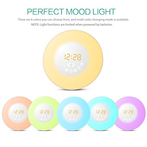ORSEN Wake-up Light,Lichtwecker,Aufwachen mit Licht,6 natürlichen Wecktöne,Sonnenaufgang Sonnenuntergang Simulation,Schlaflicht,Kinderwecker mit FM Radio Funktion. - 2
