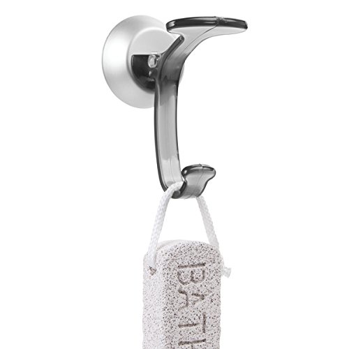 iDesign-22956EU-Crochet--Ventouse-Metro-Ultra-Power-Lock-Suction-Rustproof-Aluminum-pour-Salle-de-Bain-FumArgent-Plastique-SmokeSilver-574-x-848-x-1112-cm