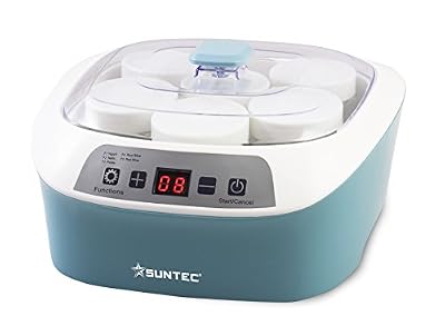 SUNTEC Yaourtière YOG-8588 digital [Pour des yaourts/du vin/des kimchi/du natto, etc. faits maison, 6 pots de 170 ml, fermentation lente à 25-45°C, minuterie, max. 20 W]