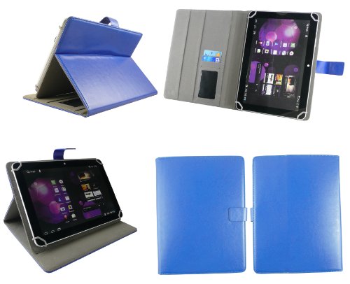 Emartbuy® Archos 101b Oxygen Tablet PC 10.1 Zoll Universalbereich Blau Multi Angle Exekutiv Folio Mappen Kasten Abdeckung mit Kartensteckplätze + Blau Eingabestift - 2