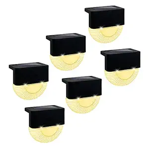 Epyz Solar 4 Bright LED Solar Powered Deck Waterproof Outdoor Lighting for Steps Stairs, Paths, Garden Fences, Pathway, (Warm Yellow Light) - Pack of 6