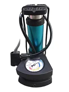 Tip&Top creation Foot Activated Mini Bike Pump, Bicycle Floor Pump Pressure Gauge Cycle & Sports Ball Air Pump + 2 Needle (1Pcs | Multicolor)