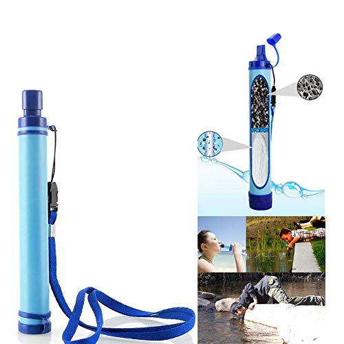Auveach Filtro per l'acqua Portatile Campeggio Esterna Paglia Gear Purificatore Tubo Aspirazione Escursionismo Strumento di Sopravvivenza Surviva Emergenza