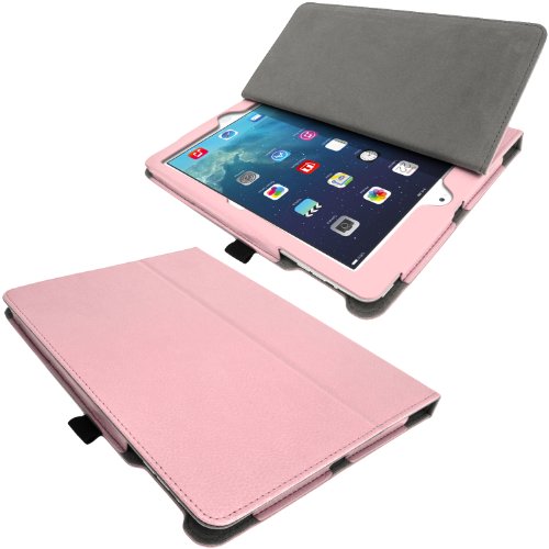 igadgitz Pink Rosa PU Ledertasche Hülle Folie für Apple iPad Air 2013 Mit Multi-Winkel Betrachtungs-stand + Auto Sleep/Wake + Displayschutzfolie - 3