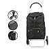 Produktbild 1PLUS Premium Einkaufstrolley Einkaufsroller Handwagen aus Aluminium mit abnehmbarer Tasche mit normaler Bereifung und 3+3 Reifen zum Treppenstiegen, verschiedene Designs und Farben (Aluminium Gestell - Tasche: Schwarz)