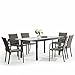 Produktbild Westfield Topaz-Slate RT Set - Moderne Design Lounge, Garten-Möbel Set, Poly-Rattan Sitzgruppe, 6x stapelbarer Stuhl + ausziehbarer Tisch