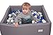 Produktbild Bällebad Bällepool Bällebecken Spielbälle Kugelbad Bällchenbad Spielbecken Golden Kids Ball Bällepool 200 Bälle 7 cm TÜV zertifiziert (Grau - 90x90x30cm)