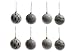 Produktbild 8-teiliges Set Weihnachtsbaumkugeln, Kugel Anhänger, Baumschmuck, schwarz/weiss, 7,5 cm, Weihnachten Xmas Fensterdekoration Muster