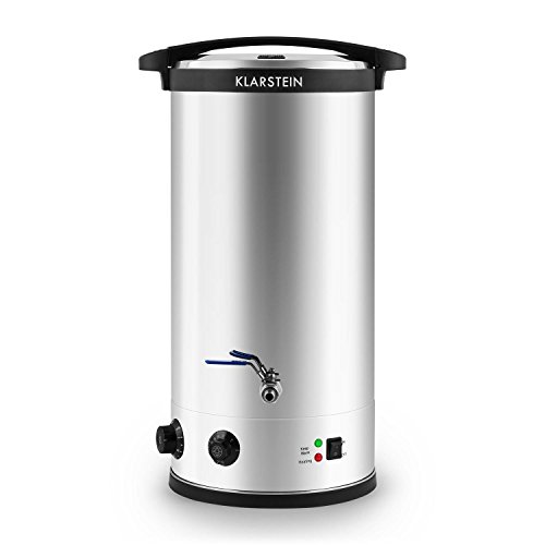 Klarstein Beerfest Maischekessel Bierbraugerät Brauautomat (30 Liter Bierbraukessel, 2500 W, Zeitschaltuhr, stufenloser Temperatur-Regler, inkl. Siebeinsatz, Zapfhahn, Edelstahl) silber - 2