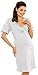 Zeta Ville Maternity - Women's Nursing Nightdress Robe Set Labour Hospital 190c (Grey Melange, UK 16)