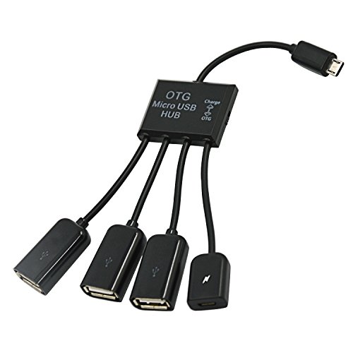 Vococal® 4 in 1 Multi-funktionale Micro USB Host OTG HUB Adapter Ladekabel mit Schalter für OTG Fähigen Smartphones Tablets