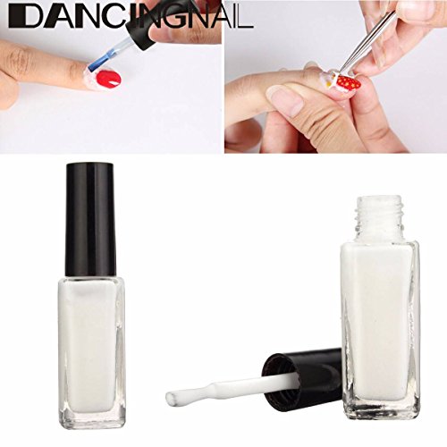 DANCINGNAIL 10ml White Peel Off Liquid Nail Art Tape Latex Hedge Palisade Easy Clean Salon