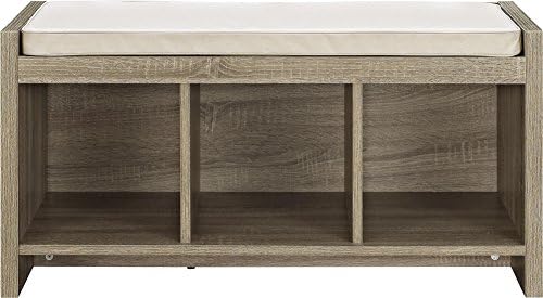 Altra Penelope Entryway Storage Bench with Cushion, Sonoma Oak