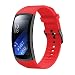 Produktbild Für Samsung Gear Fit2 Pro Uhr Intelligent Uhr Smart Watch Ersatz Sport Weiches Gestreiftes Silikon Uhrenarmband Armband Bügel Handgelenk für Herren Damen (Rot)