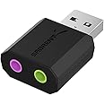 SABRENT Scheda audio USB cuffie e microfono per MAC e Windows, Adattatore audio presa USB, Plug & Play, Nessun driver necessa