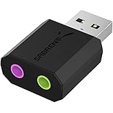 SABRENT Scheda audio USB cuffie e microfono per MAC e Windows, Adattatore audio presa USB, Plug & Play, Nessun driver necessa