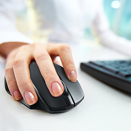 VicTsing Rat  n Inal  mbrico 2 4G  con Receptor Nano USB  5 Niveles de CPI Adjustables  6 Botones para Port  til  PC  Ordenador  Computadora  Macbook - Negro