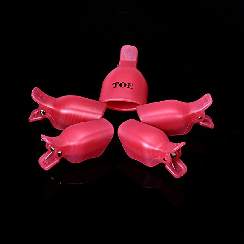 Malloom® 5Pcs Toenail Soak Off Clip Caps Reusable Clamp Remover New Arrival