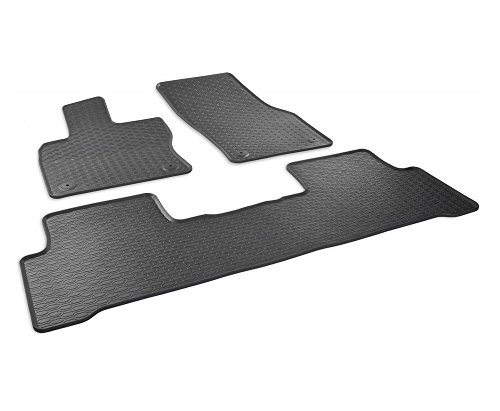Mossa Tapis de Sol Caoutchouc - Set de 3 Tapis de Pieds - Ajustement Parfait - Noire - 5902538448741