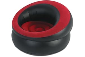 HAMBLE Indoor & Outdoor Single Flocked Inflatable Air Blow Up Pod, Camping, Gaming, Festival Sun Lounger Sofa Chair Seat with Repair Kit