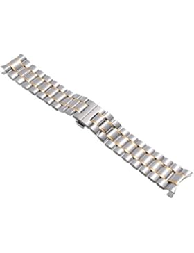 22mm Herren Damen Gold Silber Stahl Edelstahl Quarz Wrist Uhren-Armband Uhrenarmbänder Uhrband Watch Band Watch...