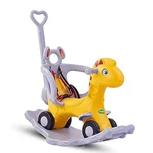 Baybee 3 in 1 Baby Horse Rider-Kids Ride On Push Car Toy Car Rider Babies Toy Toddler Baby Toy 1-3 Years Old - Indoors and Outdoors Kids Made in India Suitable for Boys & Girls (Yellow)