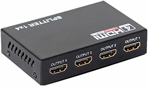 HDMI Splitter 1X4 4 Port Hub Repeater Amplifier v1.4 3D 1080p 1 in 4 out
